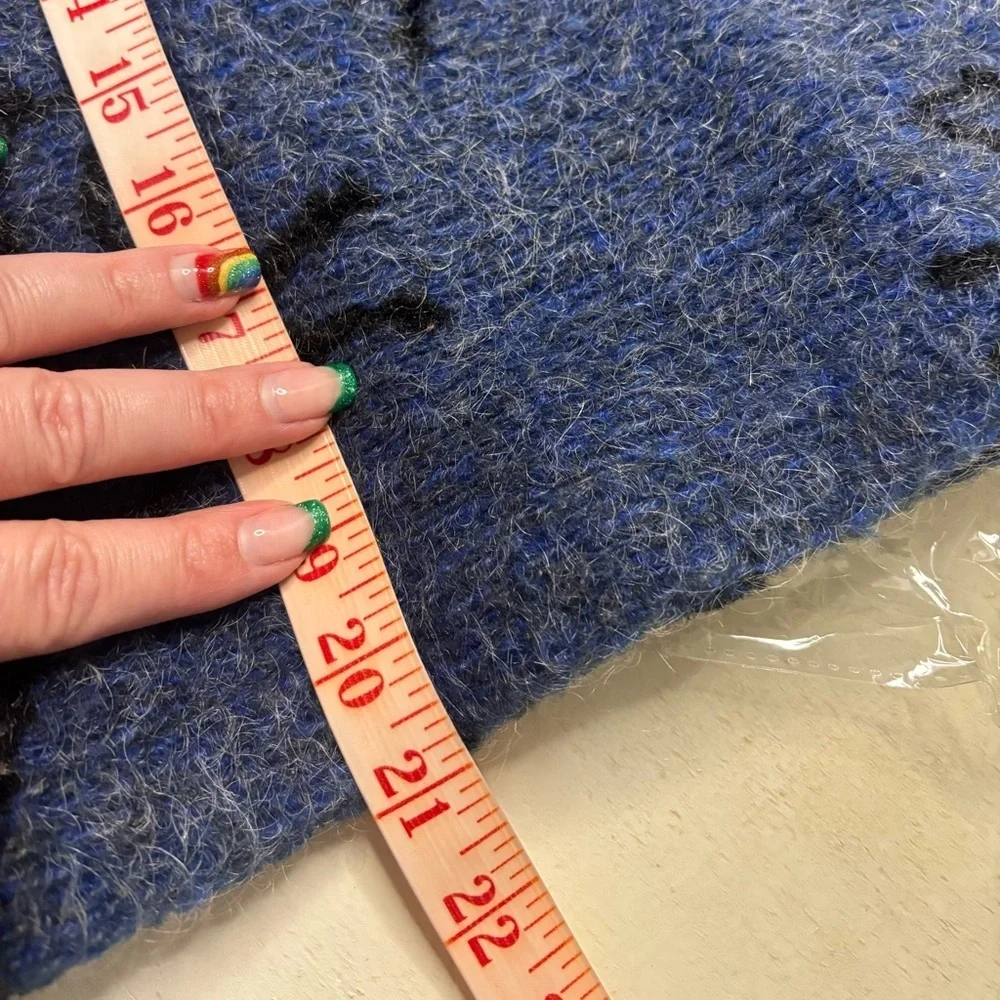 Vintage Tsunami Horse Print Vest Blue Mohair Alpaca Aztec Size Medium Equestrian